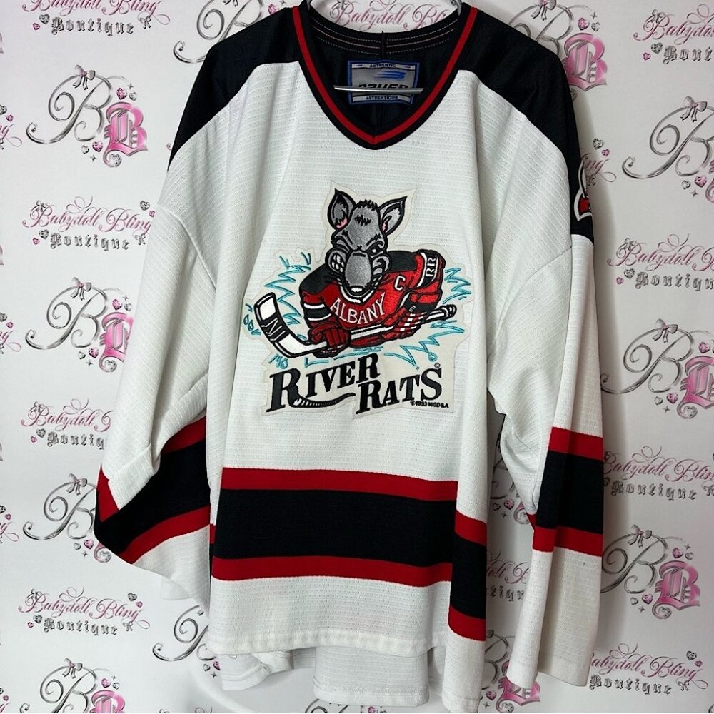 Albany River Rats 1993 Hockey Jersey MSG s.a Bauer long sleeve vintage AHL